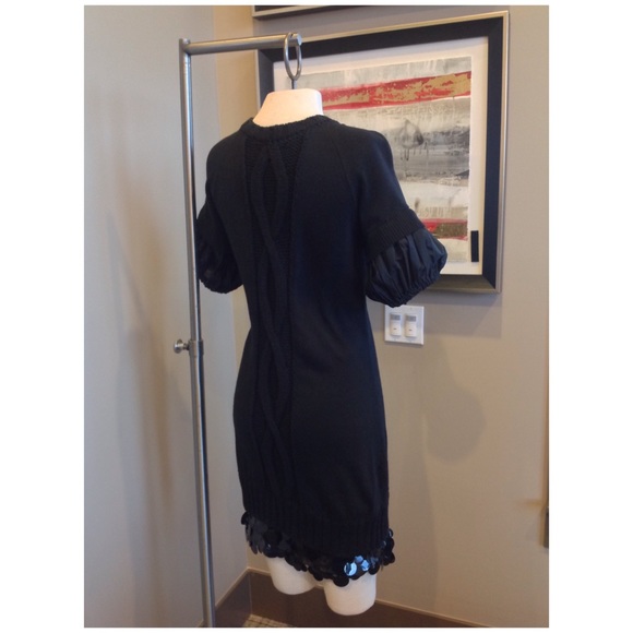 Black Knitted Dress with Sequins - Picture 8 of 8
